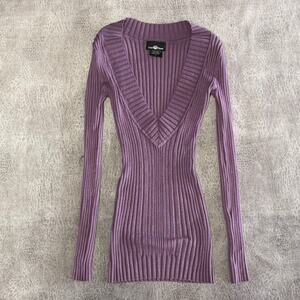 Y2k Ribbed V Neck Its Our Time Long Sleeve